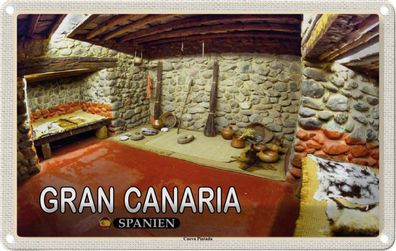 Blechschild 20x30 cm - Gran Canaria Spanien Cueva Pintada Höhle