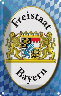 Blechschild 20x30 cm - Freistaat Bayern Wappen