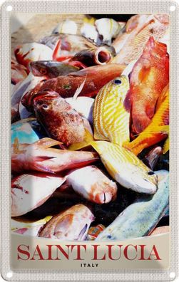 Blechschild 20x30 cm - Saint Lucia Italien Europa Fische
