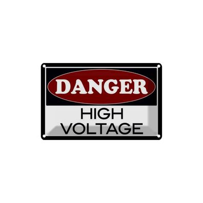 vianmo Blechschild 18x12 cm gewölbt Hinweis Danger high voltage