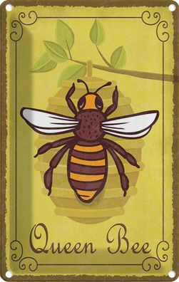 vianmo Blechschild 20x30 cm gewölbt Tier Queen Bee Biene Honig Imkerei