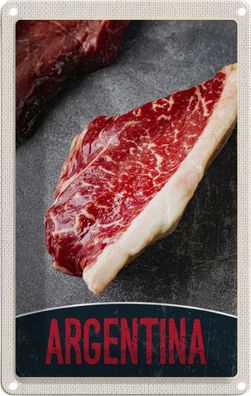 Blechschild 20x30 cm - Argentinien Steak Fleisch Kuh Rind