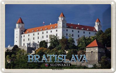 Blechschild 20x30 cm - Bratislava Slowakei Burg von Bratislava