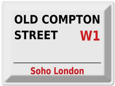 Blechschild 30x40 cm - London Soho Old Compton Street W1