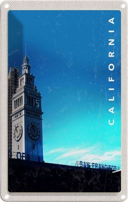Blechschild 20x30 cm - San Francisco Californien Uhr Turm