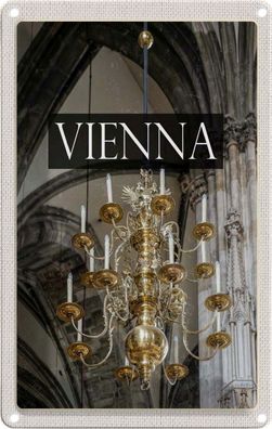 Blechschild 20x30 cm - Wien Österreich Kronleuchter Posta