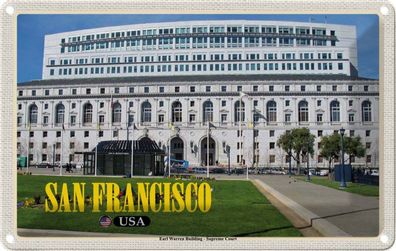 Blechschild 20x30 cm - San Francisco Earl Warren Building Gericht