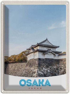 vianmo Blechschild 30x40 cm gewölbt Stadt Osaka Japan Asien Haus Stadt