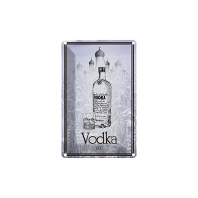 vianmo Blechschild 18x12 cm gewölbt Essen Trinken Alkohol 1925 Vodka imported