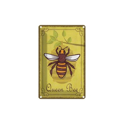 vianmo Blechschild 18x12 cm gewölbt Tier Queen Bee Biene Honig Imkerei