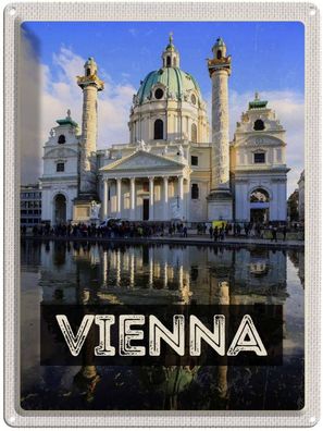 Blechschild 30x40 cm - Wien Österreich Karlskirche Reise