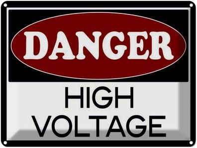 Blechschild 30x40 cm - Danger high voltage