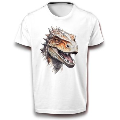 Dinosaurier Reptil Reptilien Kopf Tier Fleischfresser T-Shirt 122 - 3XL Baumwolle