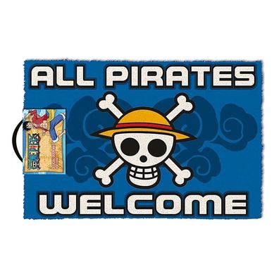 One Piece All Pirates Welcome Doormat Fußmatte NEU mit Etikett Versand aus D