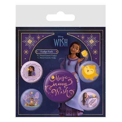 Wish Ansteck-Buttons 5er-Pack Magic In Every Wish Walt Disney NEU OVP