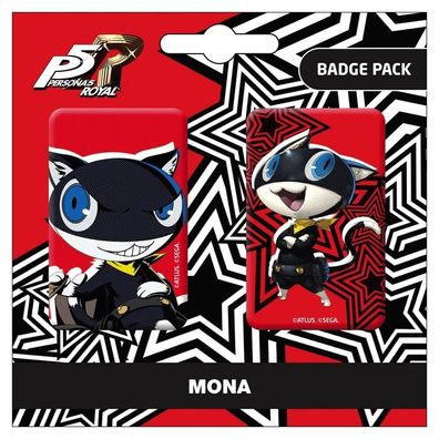 Persona 5 Royal Ansteck-Buttons Doppelpack Mona / Morgana NEU OVP