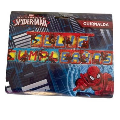 Marvel Spiderman Flaggen Banner Party Deko Girlande 2,3m aus Karton Nachhaltig
