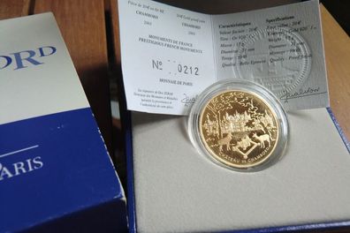 20 euro 2003 PP Frankreich Chambord Loire Schloss, 17g 920er Gold, 1/2 Unze Feingold