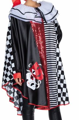 tolles Pierrot Cape Umhang Harlekin Kostüm Clown Damen Herren Karneval Fasching