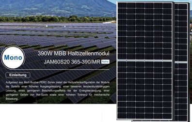 Restposten JA Solar Solarmodul JAM60S20 380W 35mm