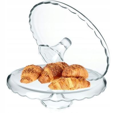 KADAX Kuchenständer aus Glas, Tortenständer mit Fuß, runde Tortenplatte