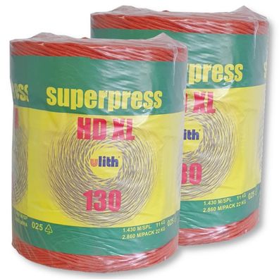 Erntegarn Pressengarn 2 Rollen superpress HDXL rot extra stark 130m/kg