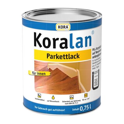 KORA Koralan Parkettlack - 0.75 LTR (FARBLOS) PU-/ACRYLATLACK AUF Wasserbasis