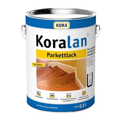 KORA Koralan Parkettlack - 2.5 LTR (FARBLOS) PU-/ACRYLATLACK AUF Wasserbasis