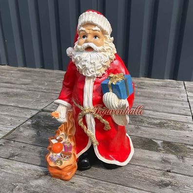 Weihnachtsmann Skulptur Glocke Deko Santa Außendekoration Advent Nikolaus Figur Santa