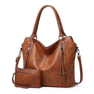 TAN. TOMI Handtasche Damen Schultertasche Groß Shopper Synthetisches-Lederhandtas