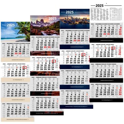 Kombi 4-Monatskalender 2025 Bürokalender großer Wandkalender vier Monate