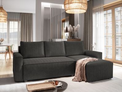 Ecksofa POTARO Moderne Eckcouch Schlaffunktion, Sofa mit Bettkasten