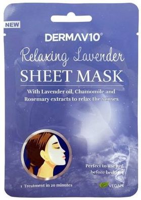 Derma V10 Relaxing Lavender Gesichtsmaske