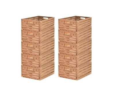 10 Stk Gemüsekiste Obststeige Klappbox 60x40x218 mm robust Holzdekor neu