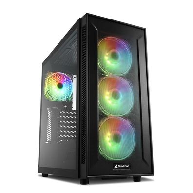 Sharkoon TG6M RGB, Tower, PC, Schwarz, ATX, micro ATX, Mini-ITX, Gaming, Multi