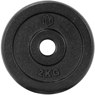 Sporttrend 24® Hantelscheibe 2,0KG Gusseisen 30/31mm, Gewichtsscheibe Gewicht