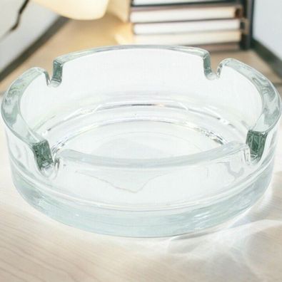 Aschenbecher Glas Zigarette Pfeife rund Maße ca. 10,5xcm x 3cm massiv transparent