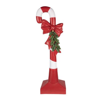 Clayre & Eef Weihnachtsdekorationsfigur Zuckerstange 100 cm Rot Weiß Polyresin
