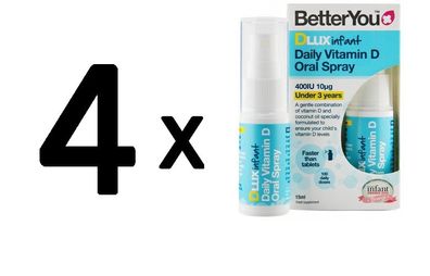 4 x DLux Infant Daily Vitamin D Oral Spray - 15 ml