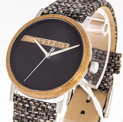 ESPRIT Herrenuhr Plywood Black Grey Canvas - G ES1G030L0045