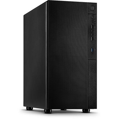 Inter-Tech IT-2508 Square, Midi Tower, PC, Schwarz, ATX, uATX, 15,5 cm, 31 cm