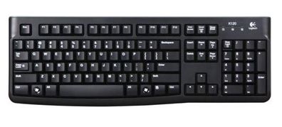 Logitech Keyboard K120 for Business, Volle Größe (100%), Kabelgebunden, USB, Schwarz