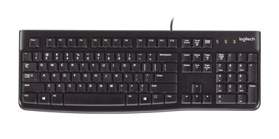 Logitech Keyboard K120 for Business, Kabelgebunden, USB, QWERTY, Schwarz
