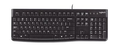 Logitech K120 Corded Keyboard, Kabelgebunden, USB, AZERTY, Schwarz