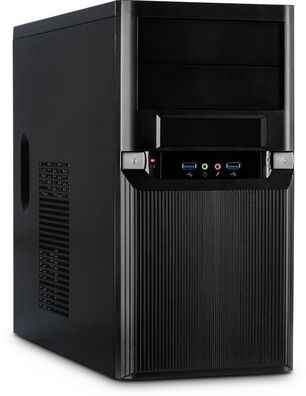 Inter-Tech TM-515, Micro Tower, PC, Schwarz, micro ATX, Metall, 36 cm