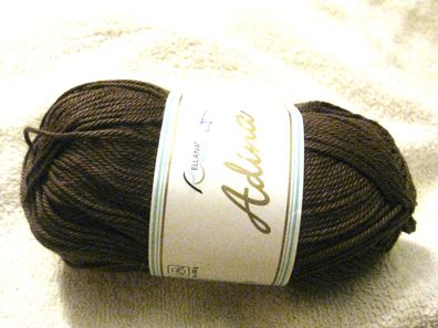 50 g Adina 100% Baumwolle Lauflänge ca 125m Lauflänge dunkelbraun Nr 06