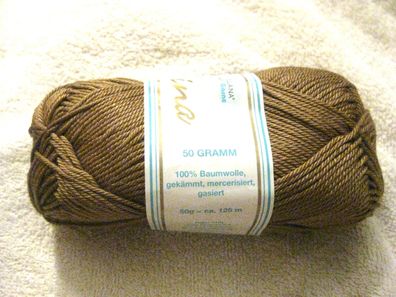 50 g Adina 100% Baumwolle Lauflänge ca 125m Lauflänge rehbraun Nr 28