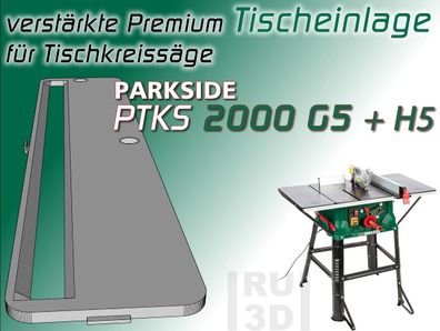 Verstärkte Tischeinlage für Parkside PTKS 2000 G5 + H5, Grundplatte Einlage