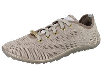 Leguano Go Damen Barfußschuhe Schnürer beige gold Textil