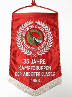 DDR Wimpel 35 Jahre Kampfgruppen der Arbeiterklasse 1988